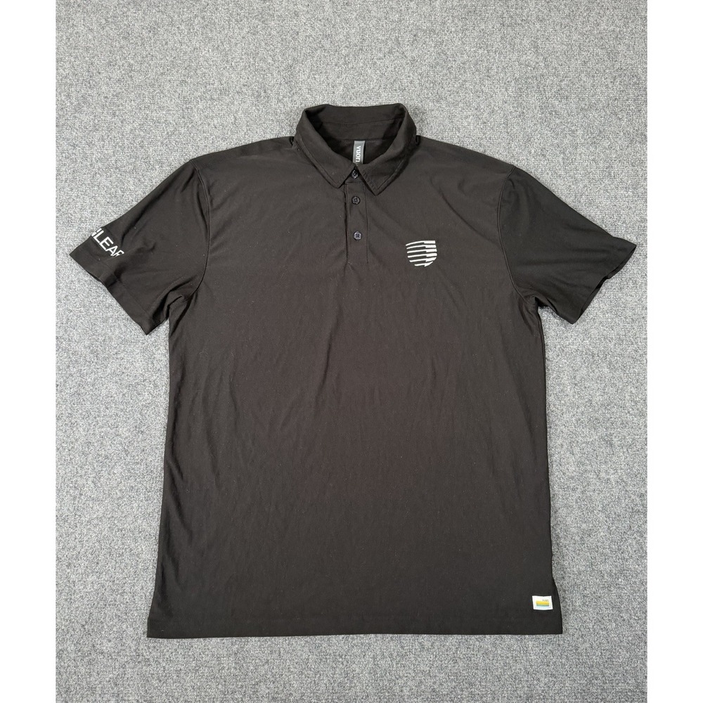 Vuori Strato Tech Polo Shirt Mens‎ Medium Black Performance Stretch Logo